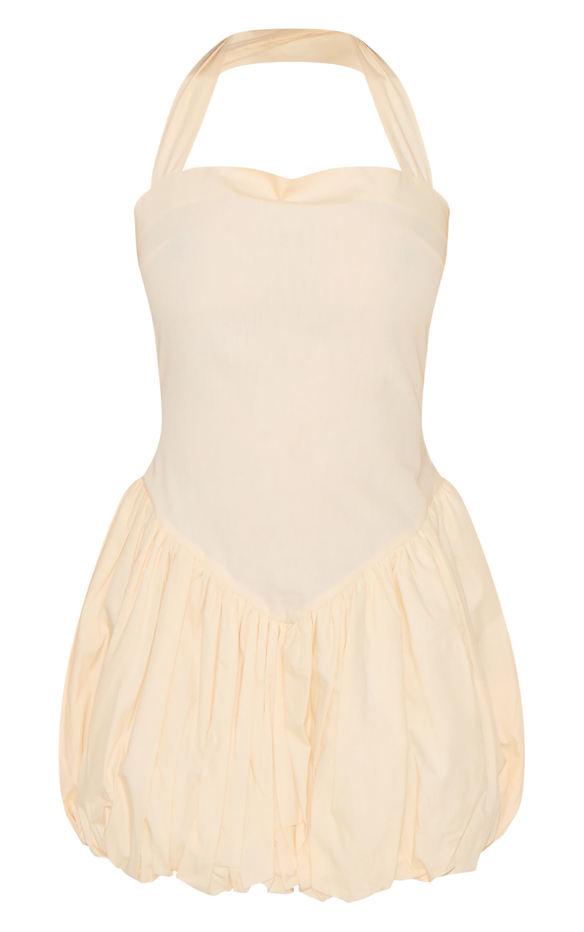 Butter Cream Halterneck Puffball Dress image 5