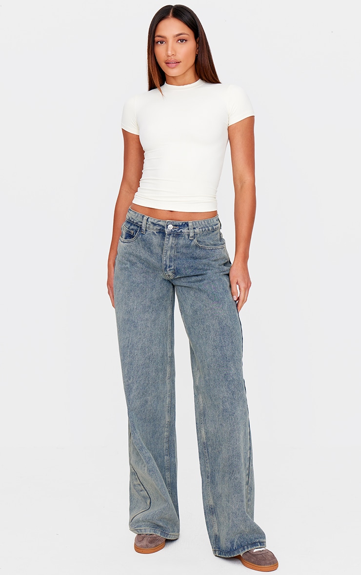 Tall Vintage Washed Mid Rise Wide Leg Jeans image 2