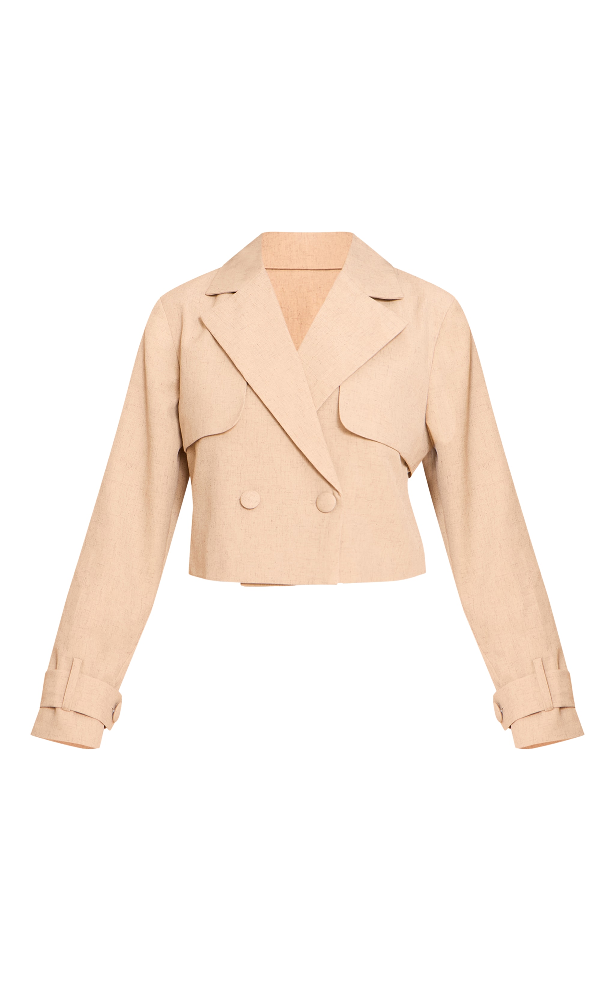 Stone Linen Look Short Trench image 5