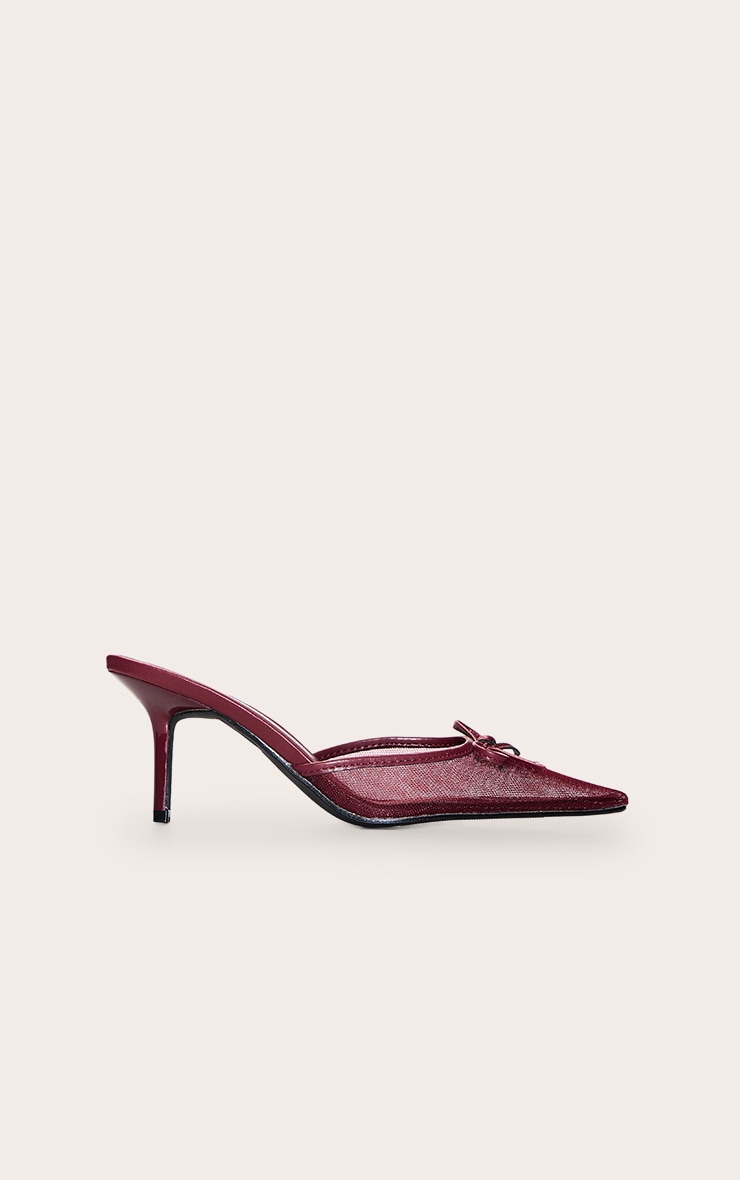 Plum Mesh Bow Detail Mule image 2