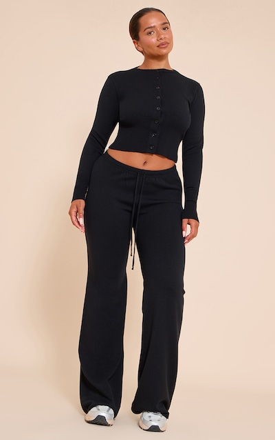 Shape Pantalon en maille tricot noire noué