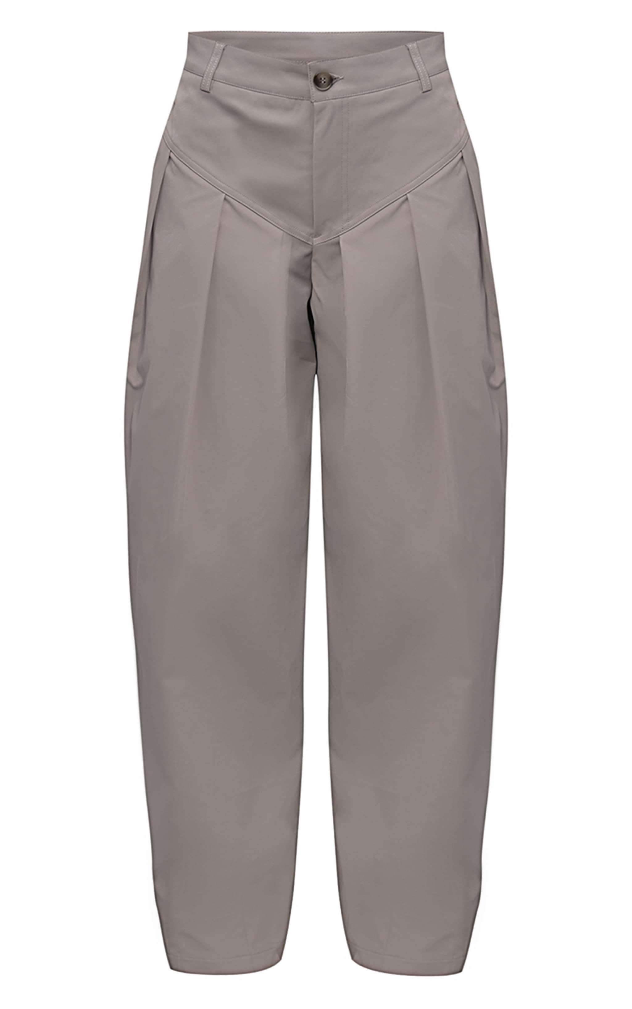 Grey Woven Pleated Balloon Trousers image 6