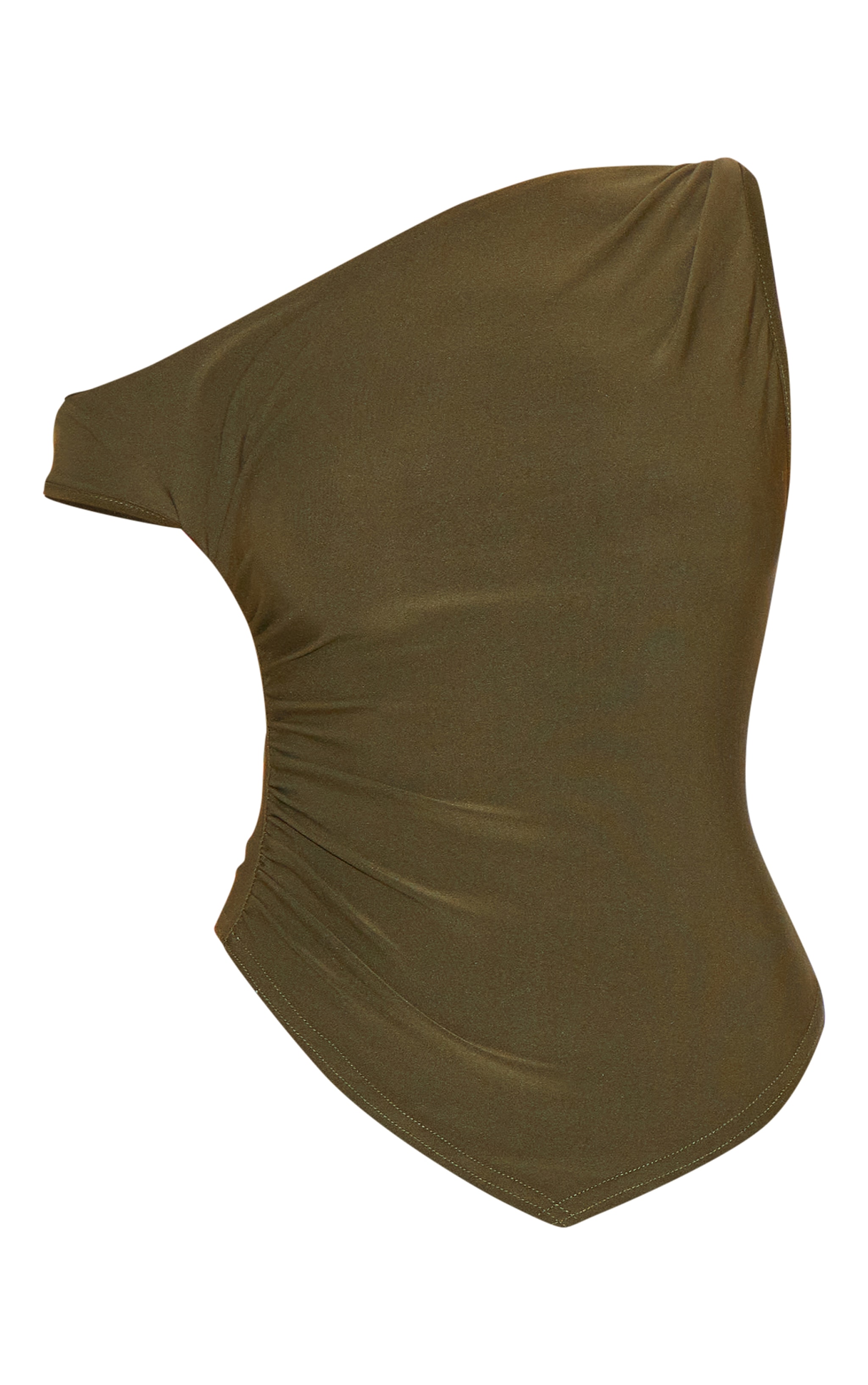 Khaki Soft Touch Sleeveless Asymmetric Hem Top image 5