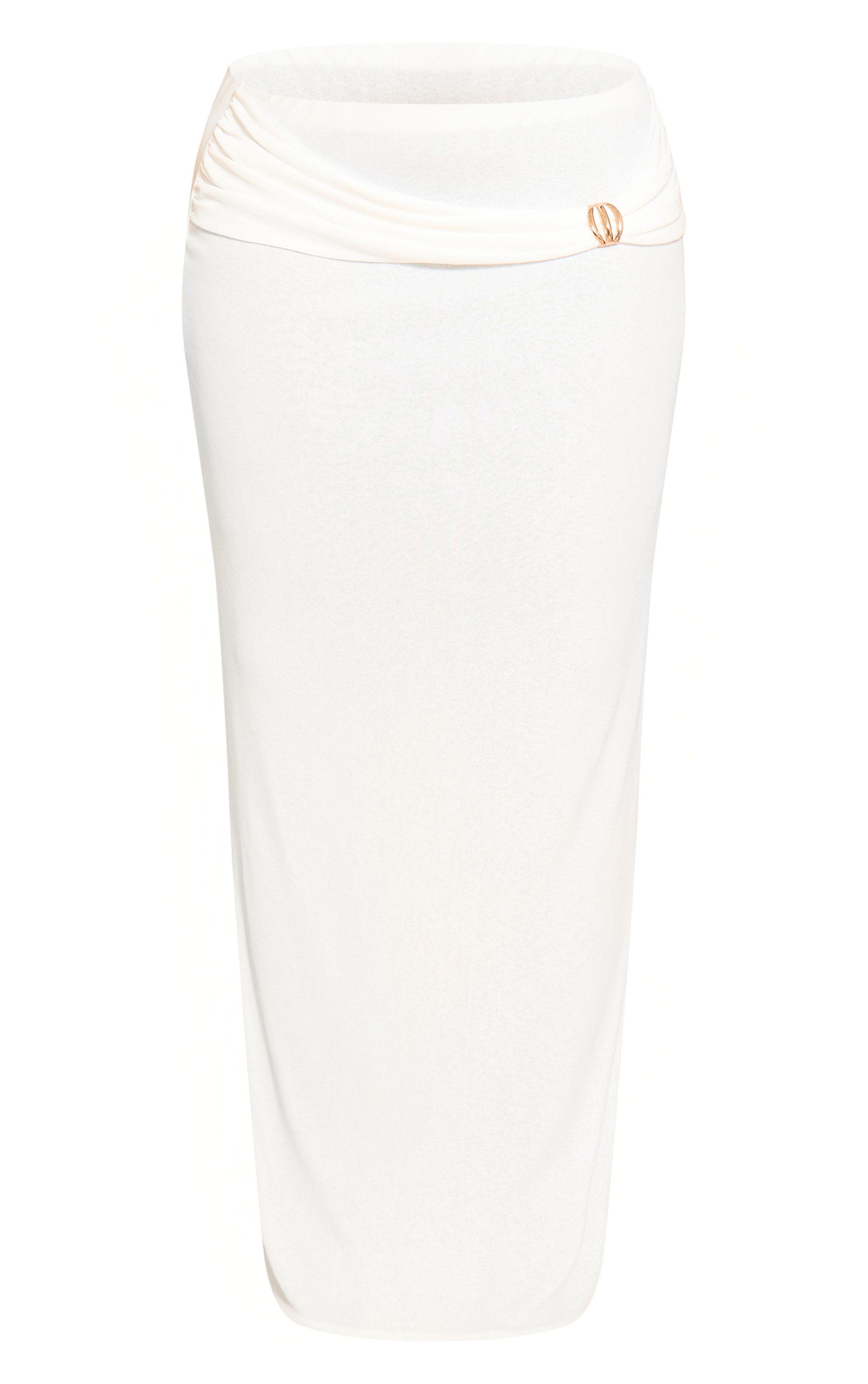 Plus White Burnout Mesh Trim Detail Wrap Maxi Skirt image 5
