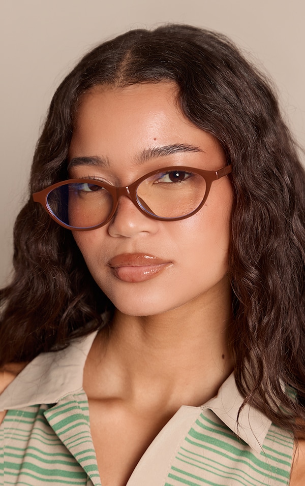 Chocolate Skinny Oval Blue Light Readers