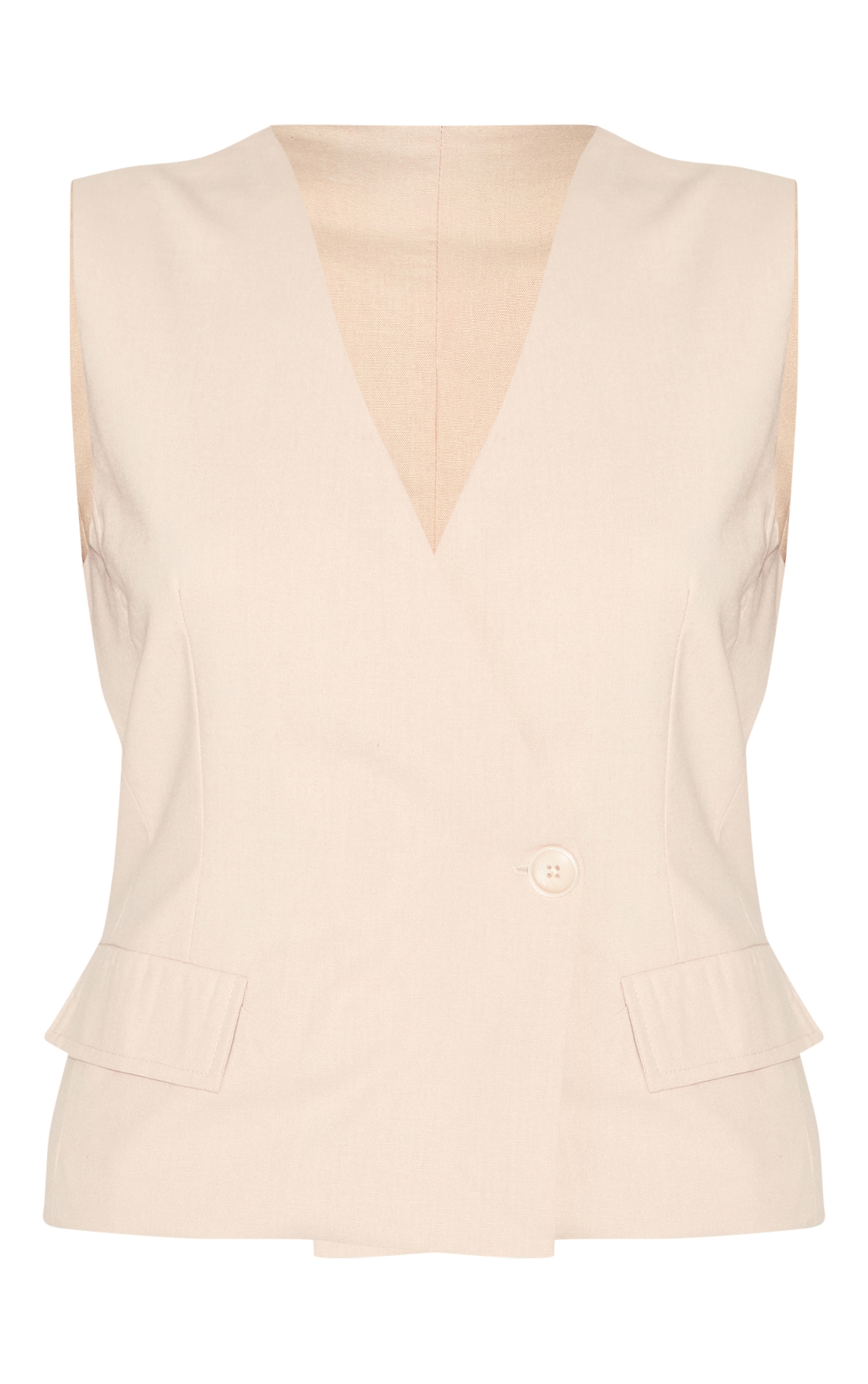 Sand Boxy Asymmetric Vest image 5