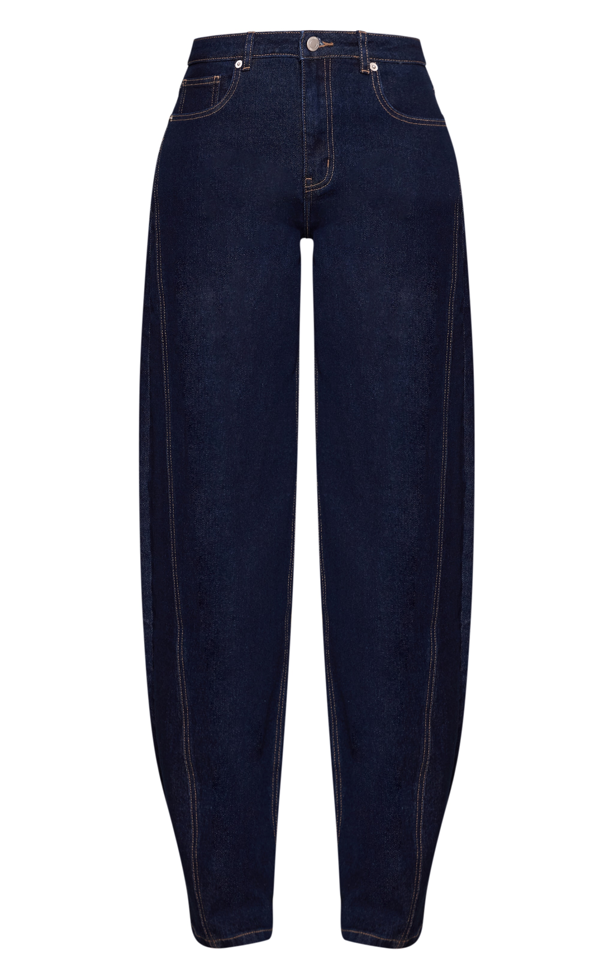 Tall Indigo Mid Rise Stretch Barrel Jeans image 5