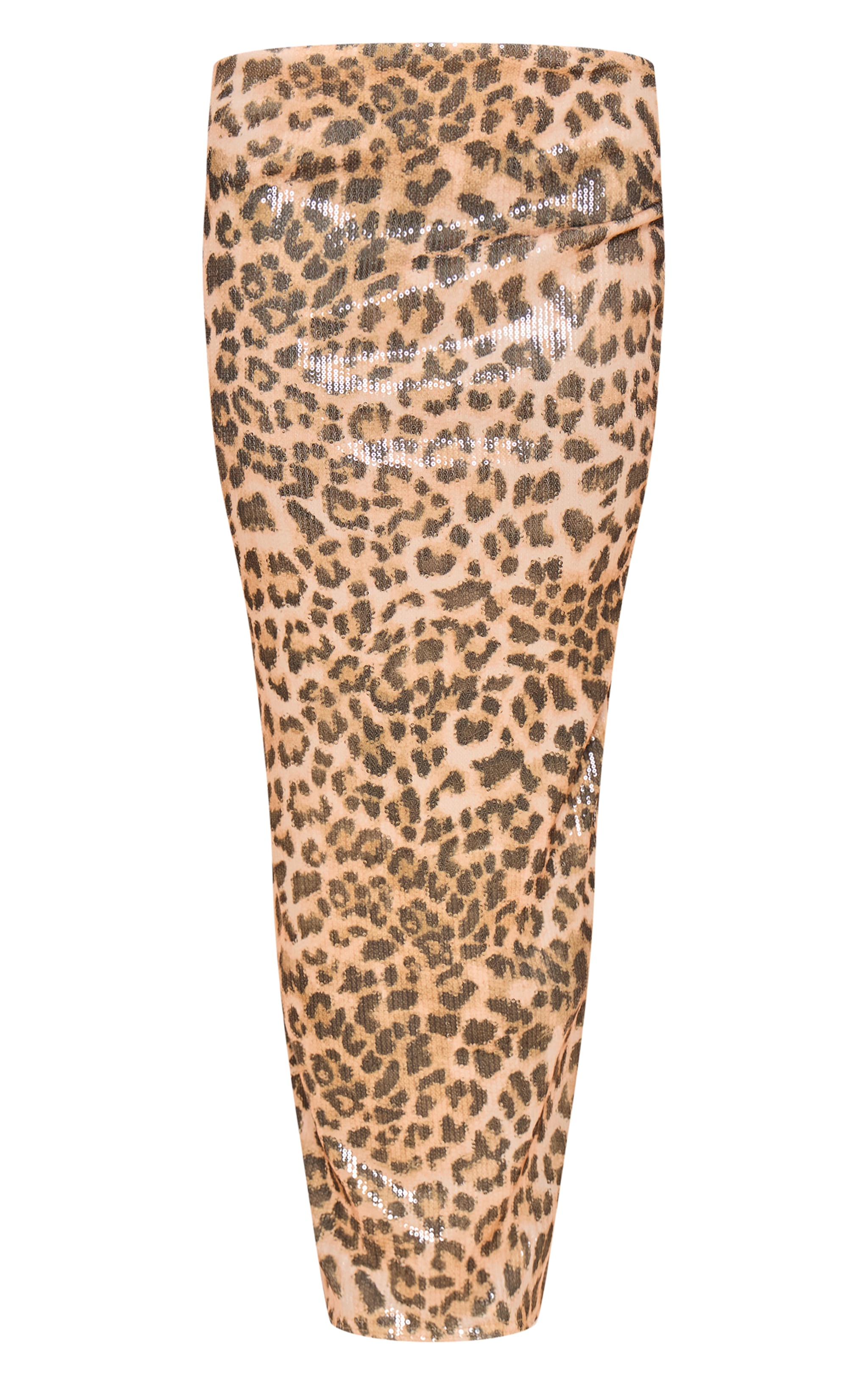 Leopard Printed Sequin Maxi Skirt image 5