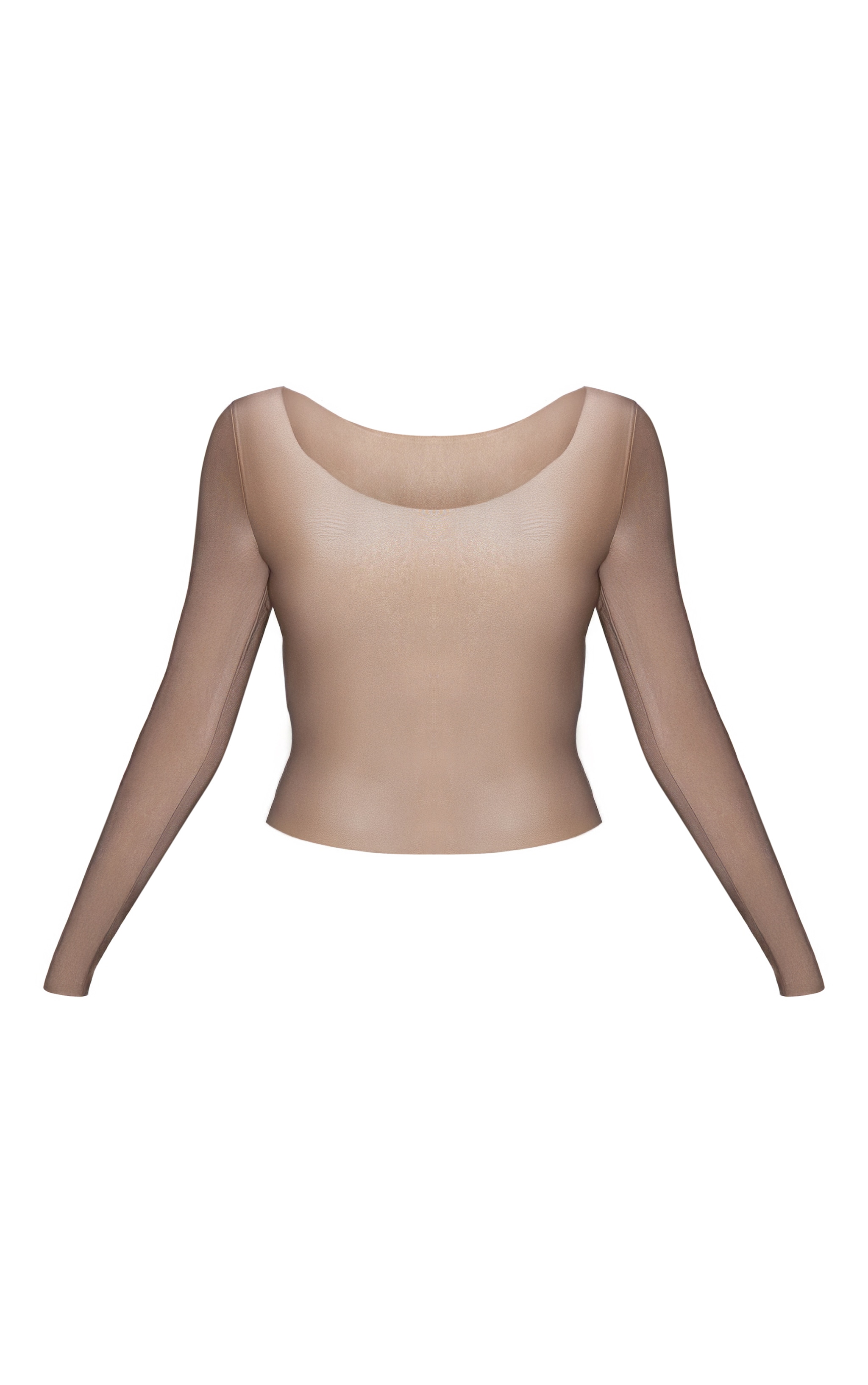 Bone Polyamide Scoop Neck Long Sleeve Top  image 5