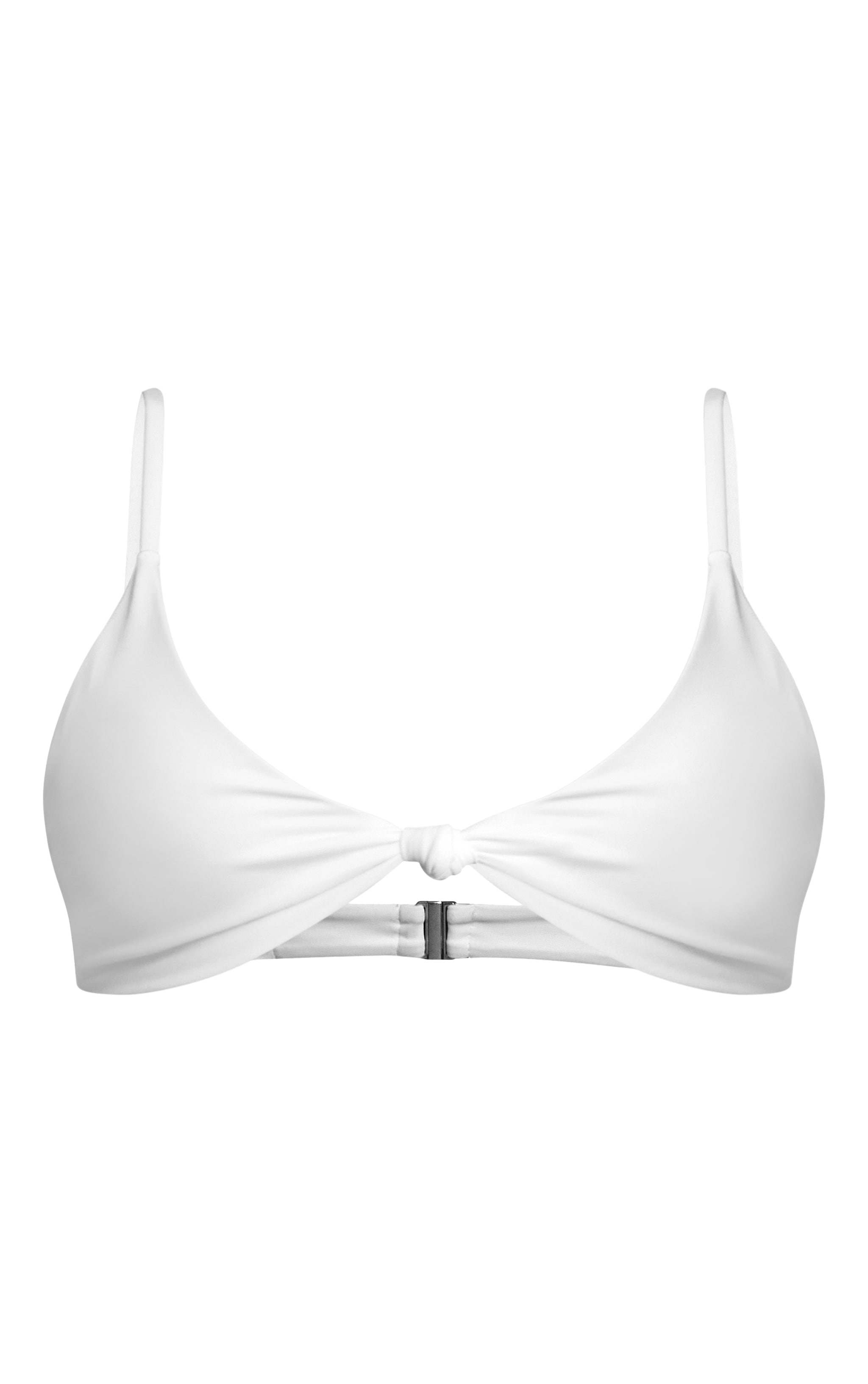 Cream Knot Front Triangle Bikini Top image 5