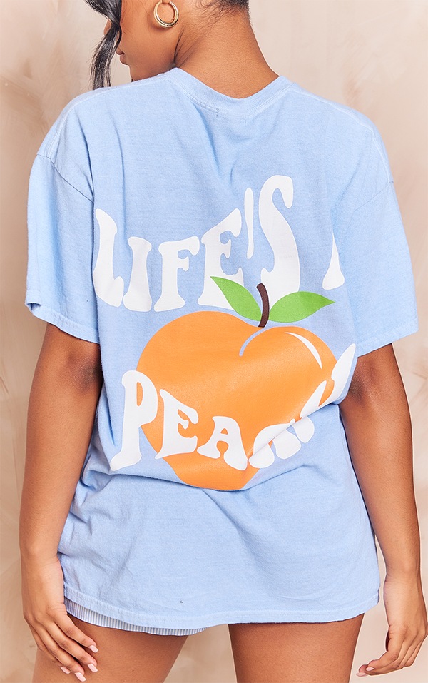 Swift Floral Peach Blue T-Shirt