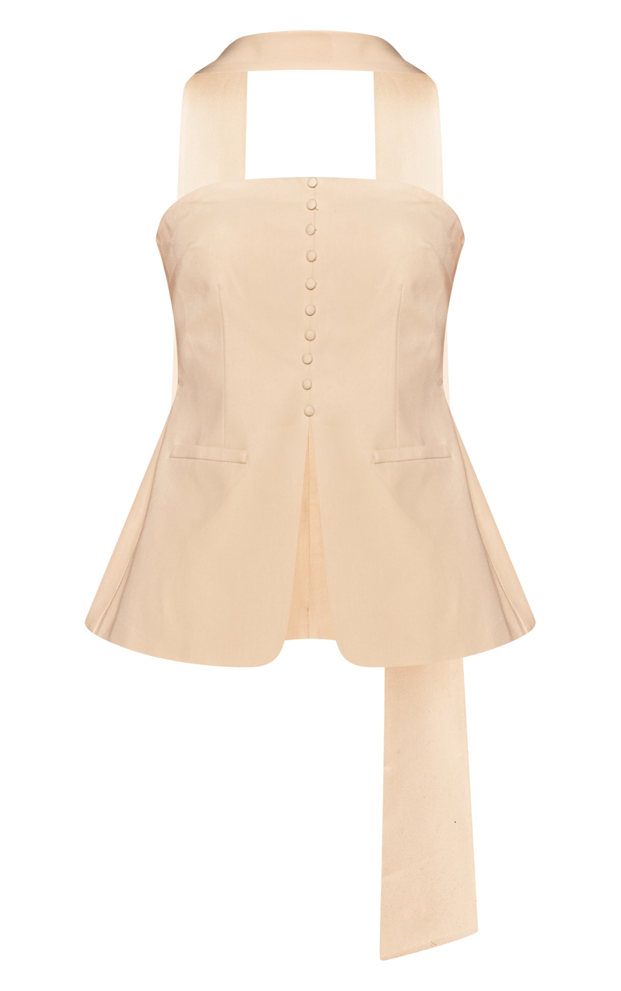 Almond Tailored Split Hem Bandeau Top image 5