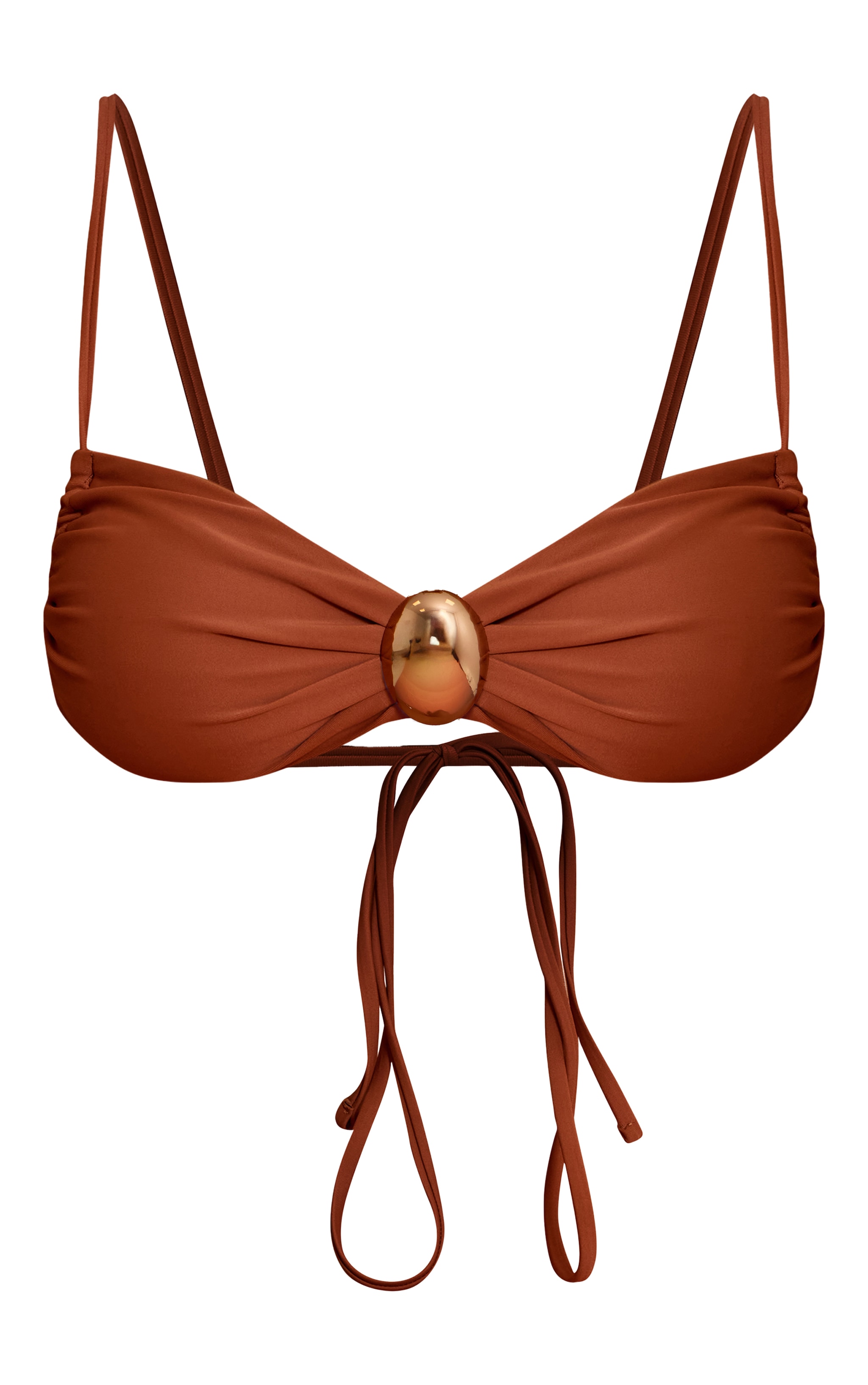 Shape Rust Gold Trim Strappy Bikini Top image 5