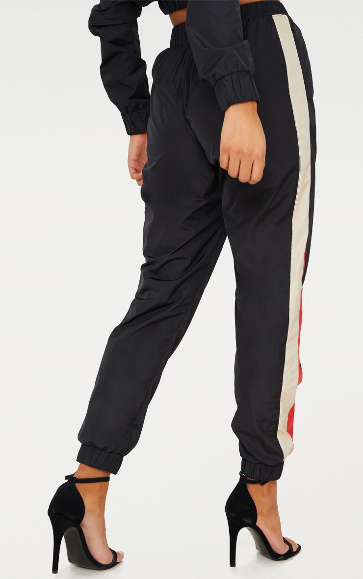 Black Stripe Shell Suit Track Pants Pants PrettyLittleThing AUS