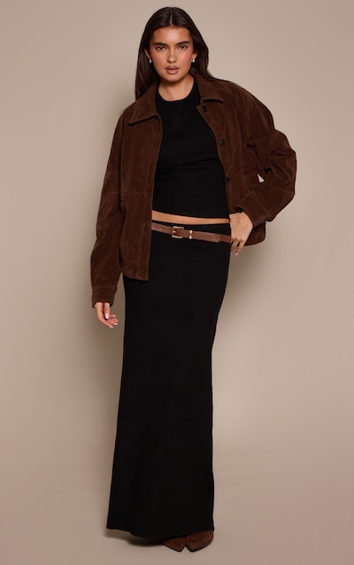 Black Knitted Maxi Skirt