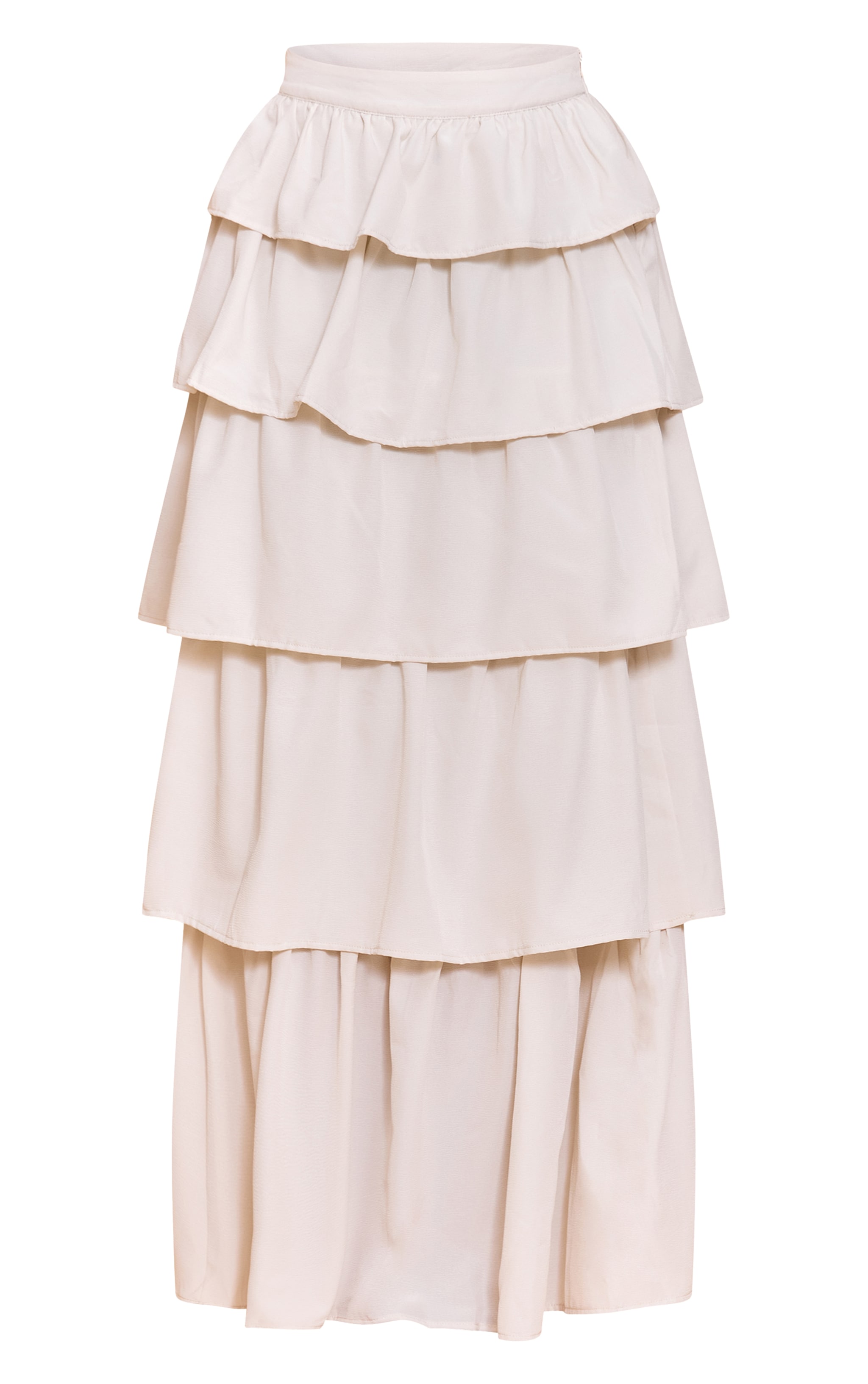 Shape Cream Crinkle Highwaisted Tiered Maxi Skirt | Shape