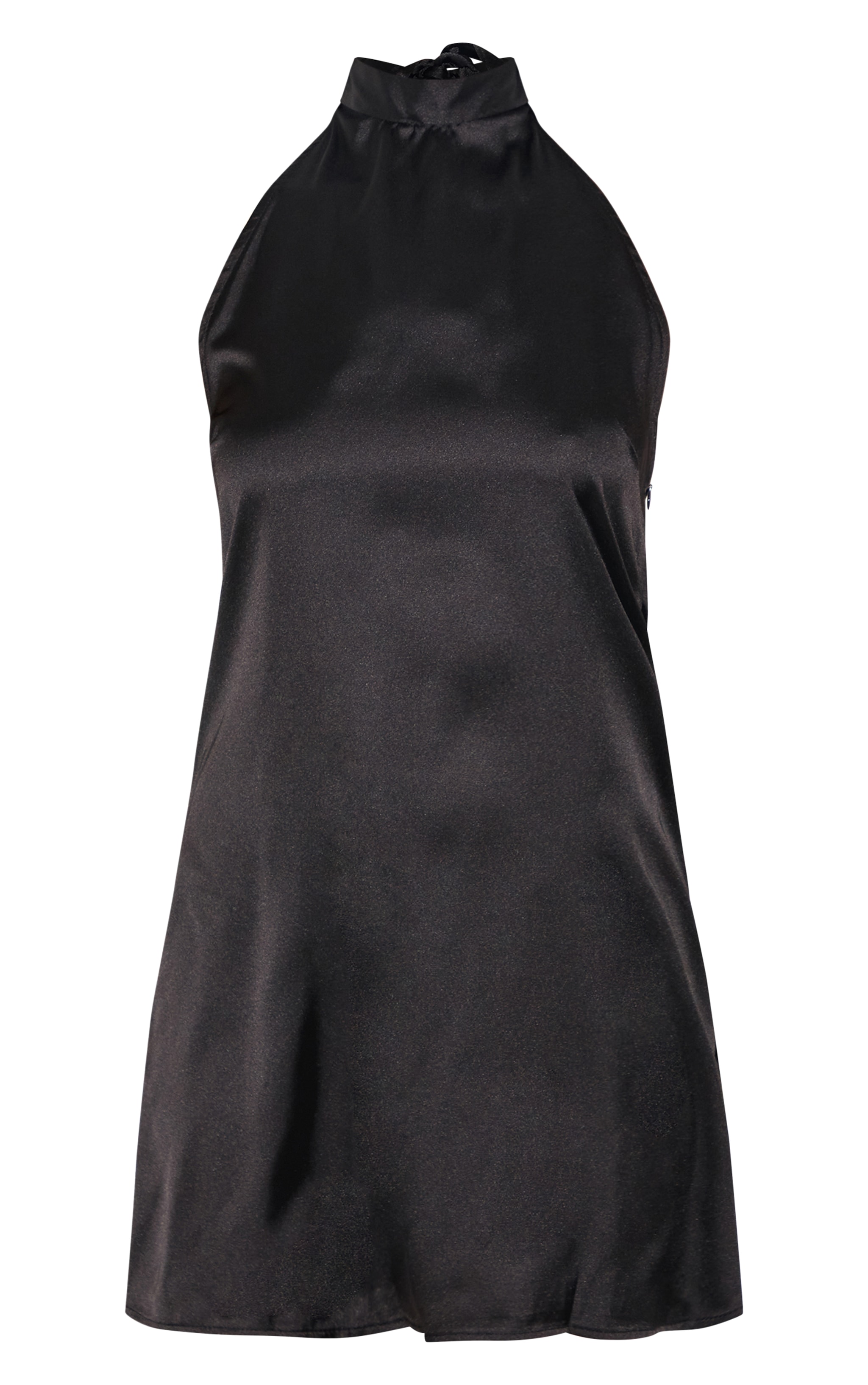 Black Halter neck Satin Bodycon Dress image 5