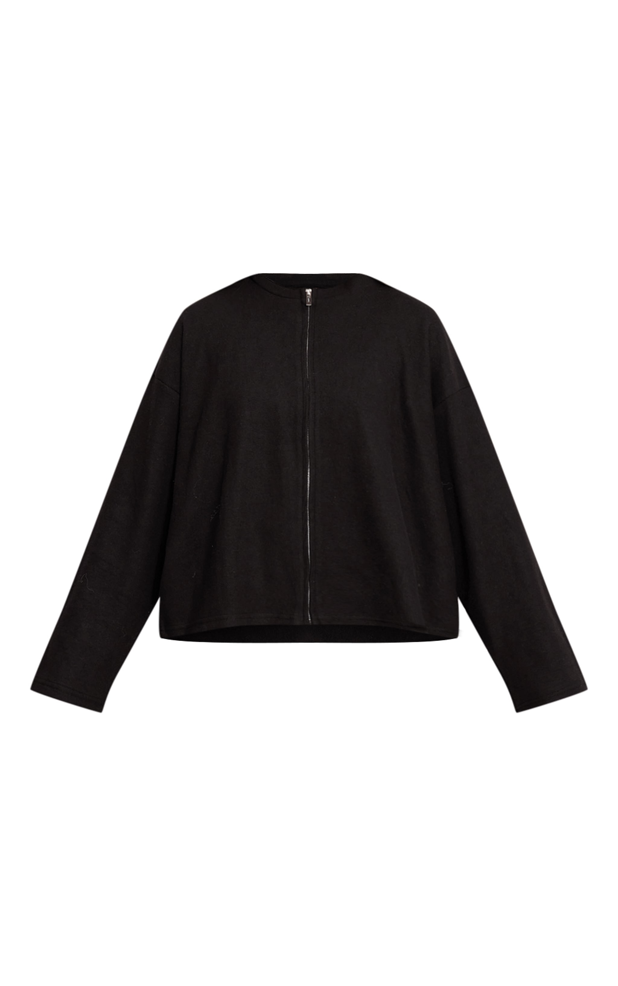 Sweat en coton doux noir à zip image 5