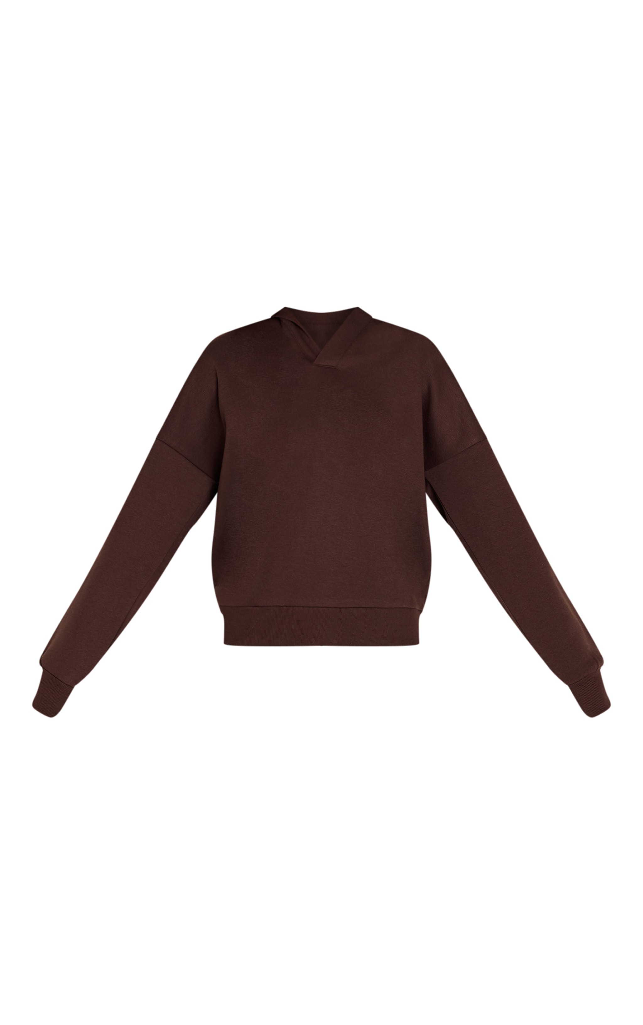 Chocolate V Neck Hoodie image 5