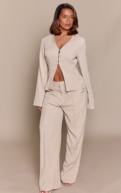 Shape Stone Seam Detail Wide Leg Pants