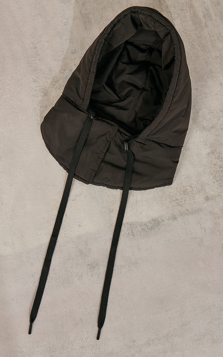 PRETTYLITTLETHING Black Nylon Detached Hood image 2