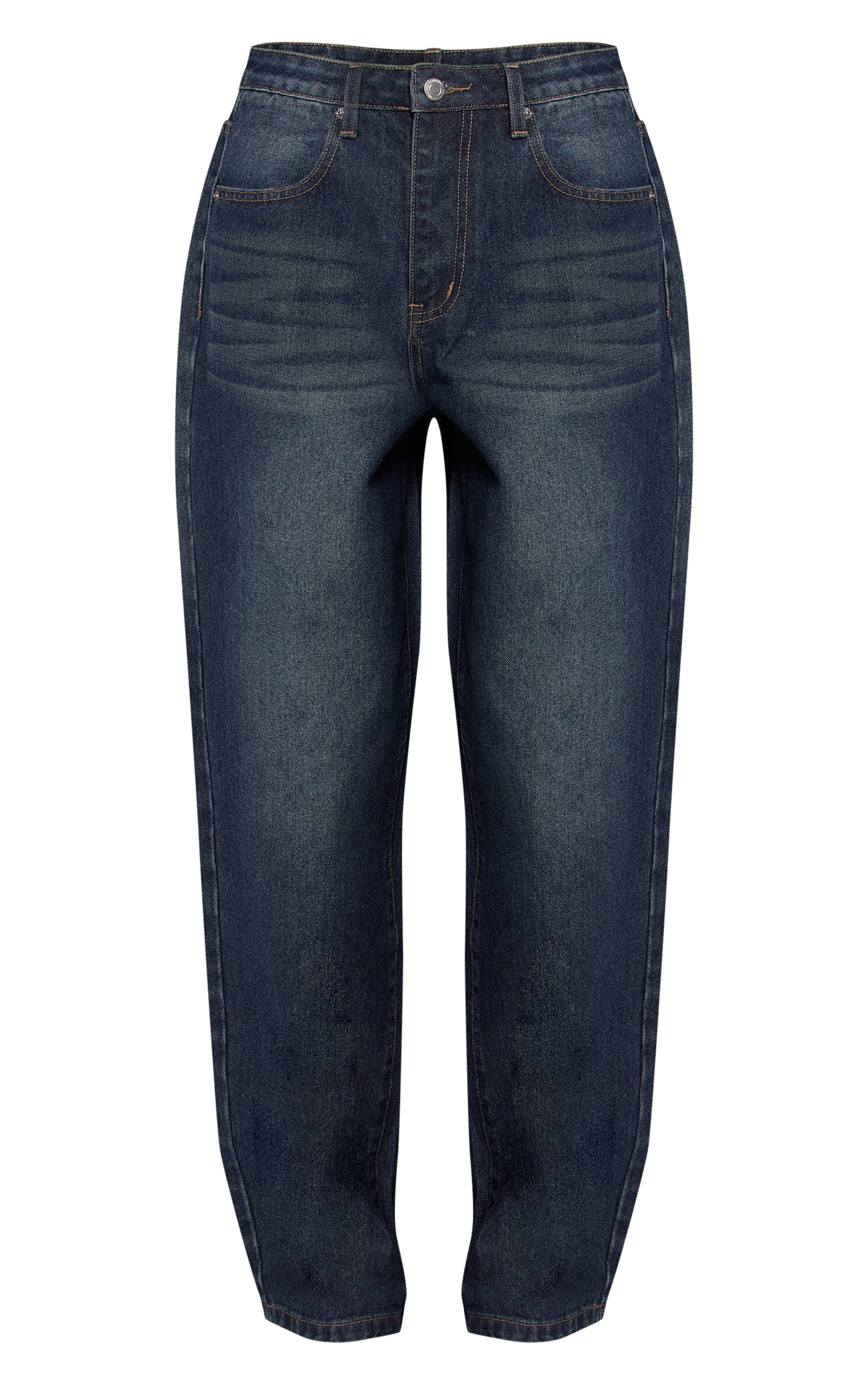 PRETTYLITTLETHING Dark Vintage High Waist Boyfriend Jeans image 5