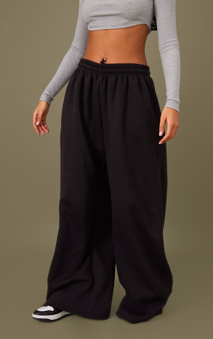 Tall Black Extreme Wide Leg Sweatpants | Tall