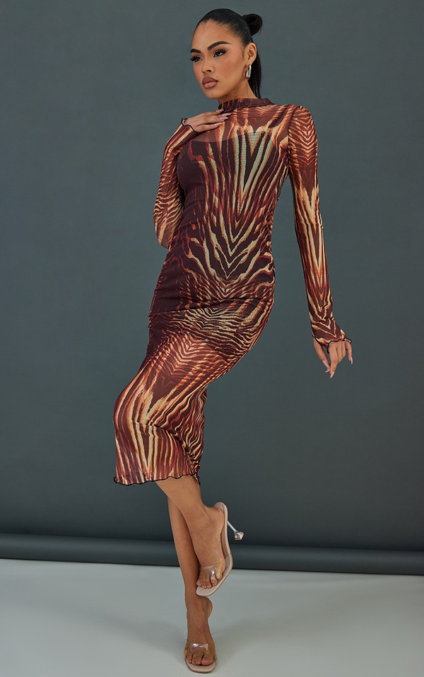 Animal Print Mesh Dress main image 0