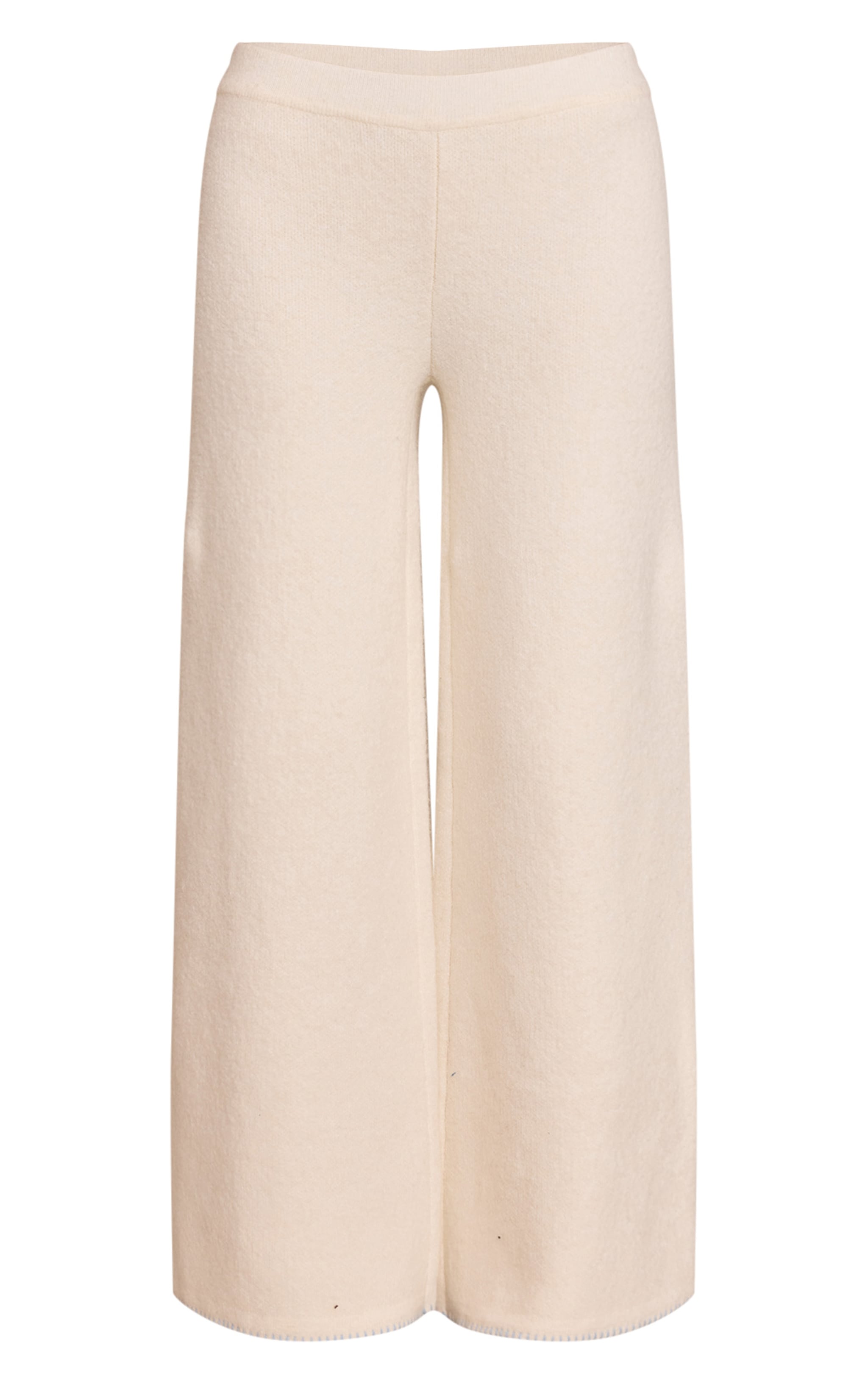 Cream Blanket Stitch Wide Leg Trousers image 5