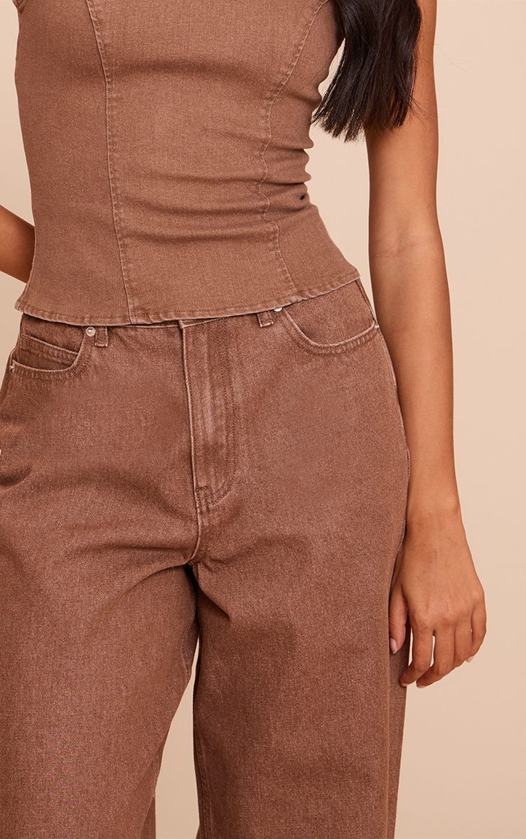 Brown Lightweight Slouchy Wide Leg Jean image 4