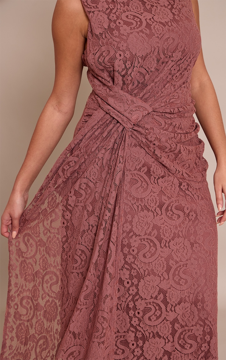 Plus Lace Detail Twist Front Maxi Dress image 4