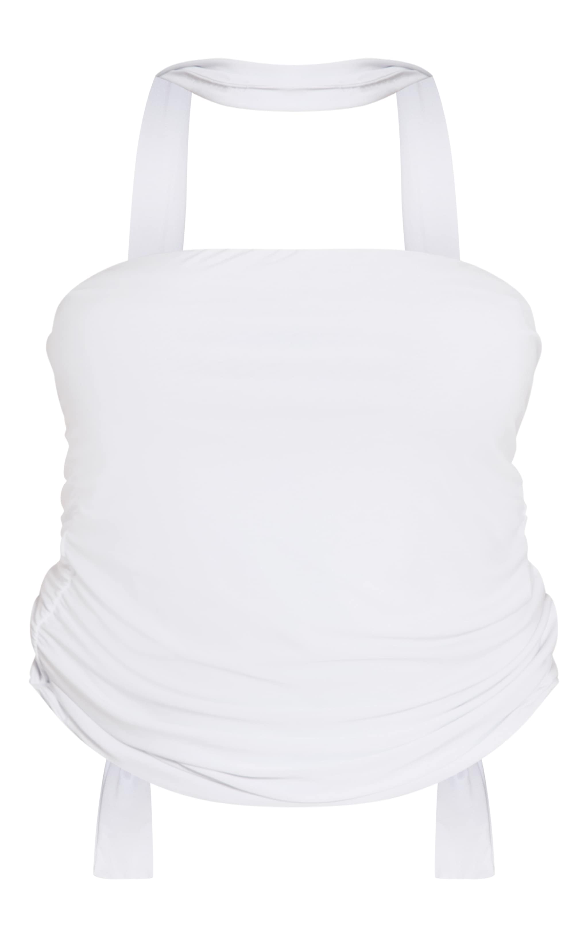 Plus Top bustier en jersey doublé blanc à foulard image 5