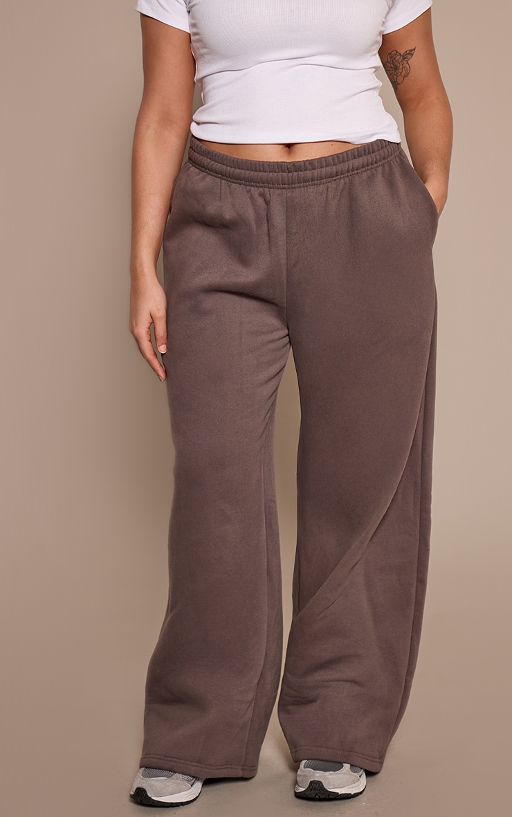 Plus Charcoal Cotton Fleece Straight Leg Sweatpants image 2