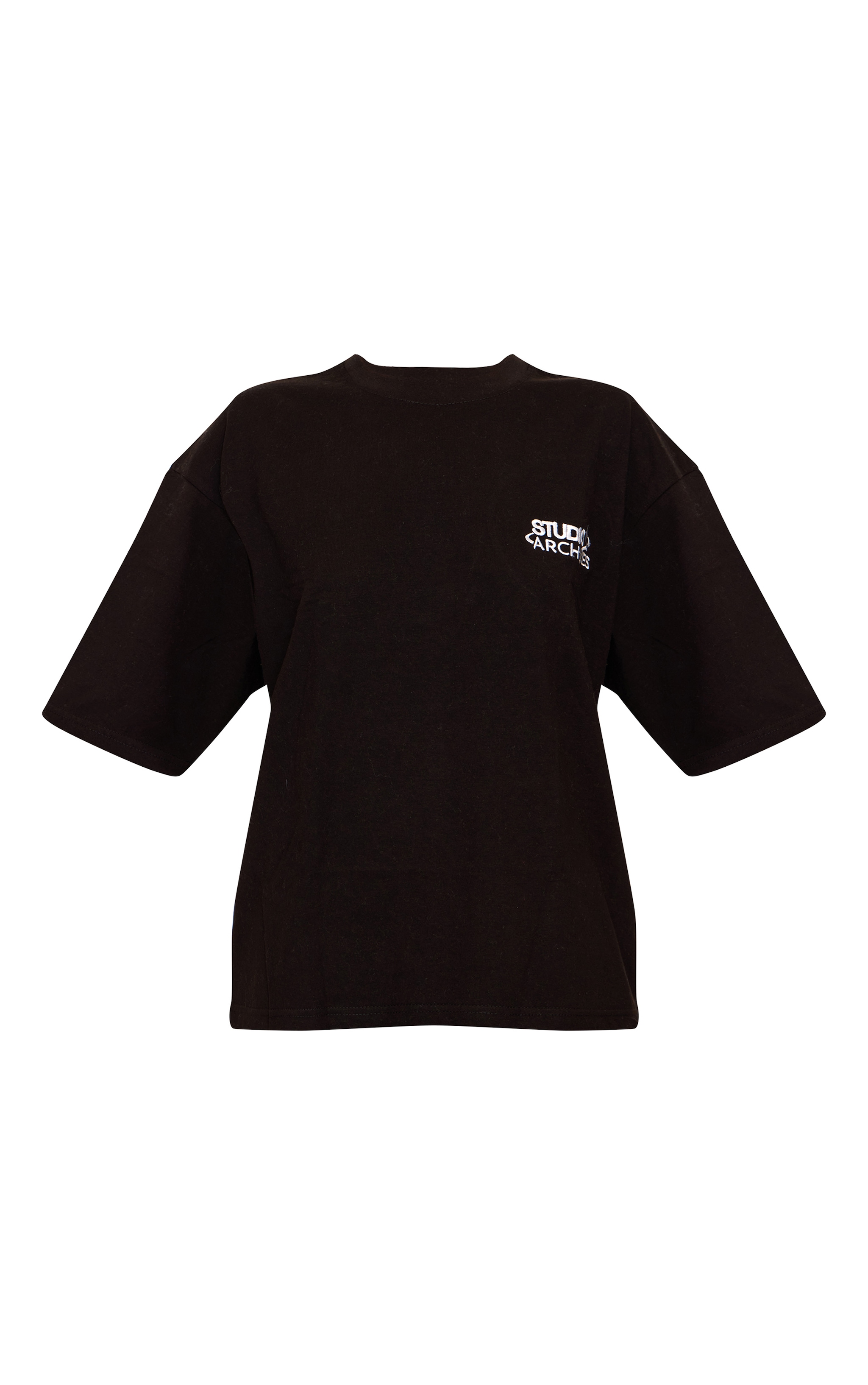 Black Studio Embroidered Cotton Boxy T Shirt image 5