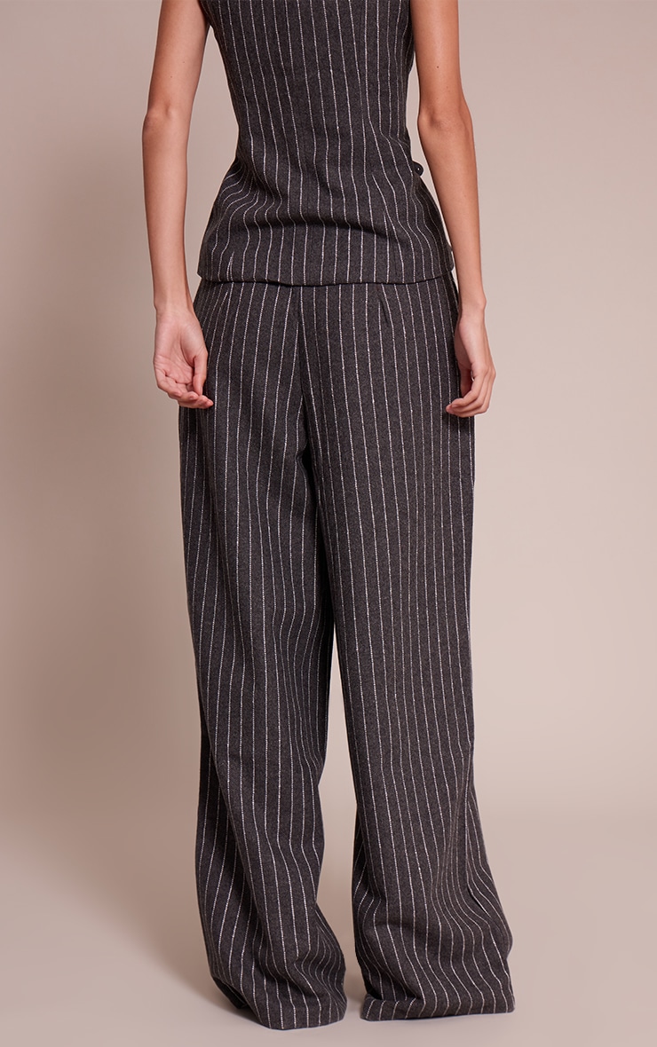 Charcoal Woven Brushed Straight Leg Pant image 3