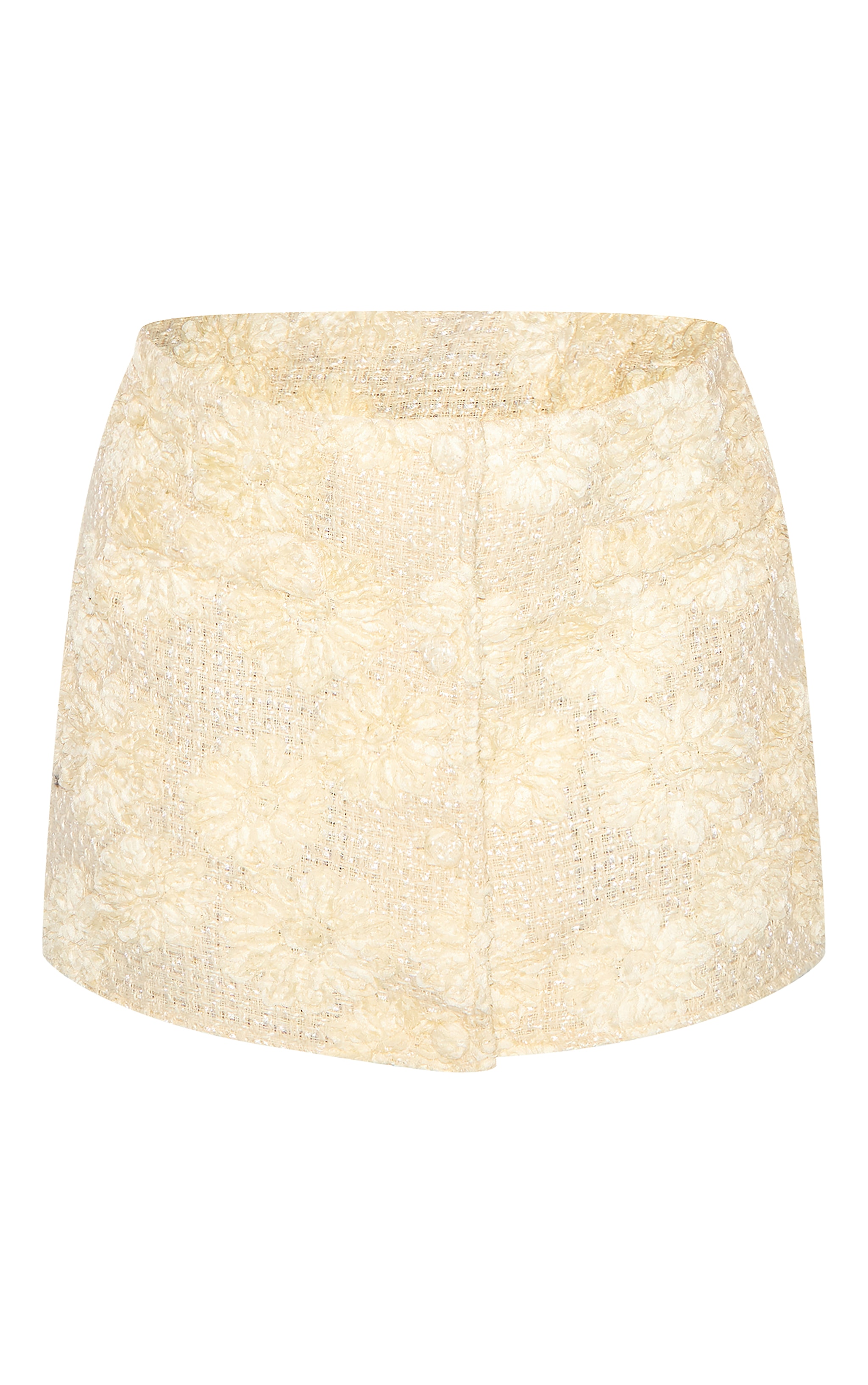 Plus Plus Mini-jupe bouclée jaune citron fleurie à boutons image 6