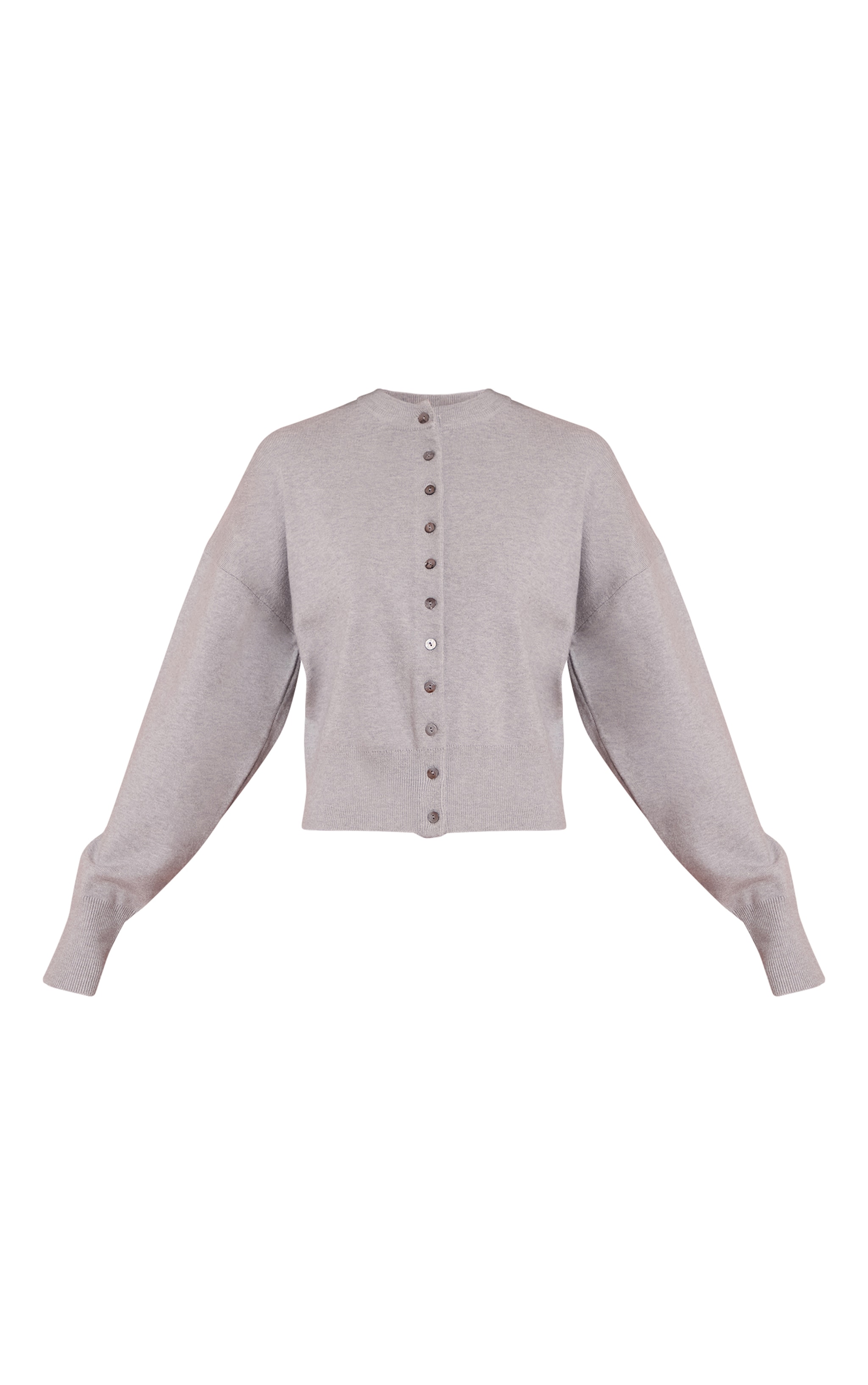 Cardigan en maille tricot compacte douce grise image 5