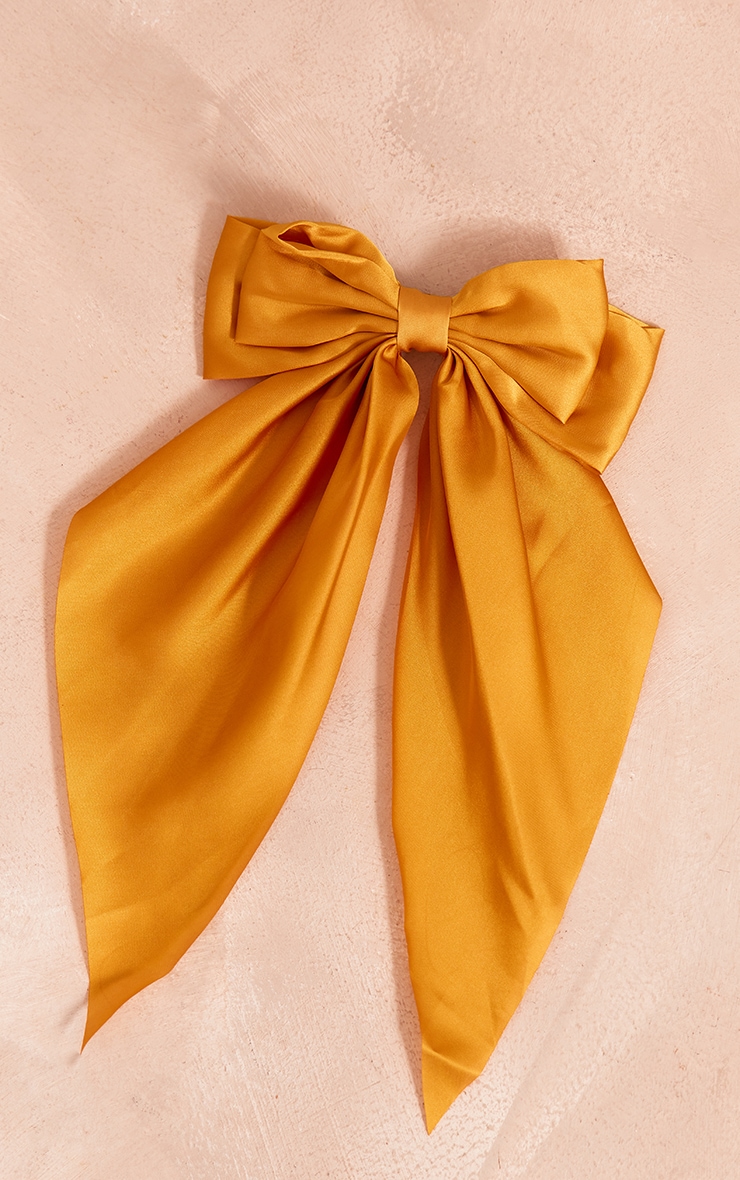 Yellow Oversized Bow Hair Clip image 2