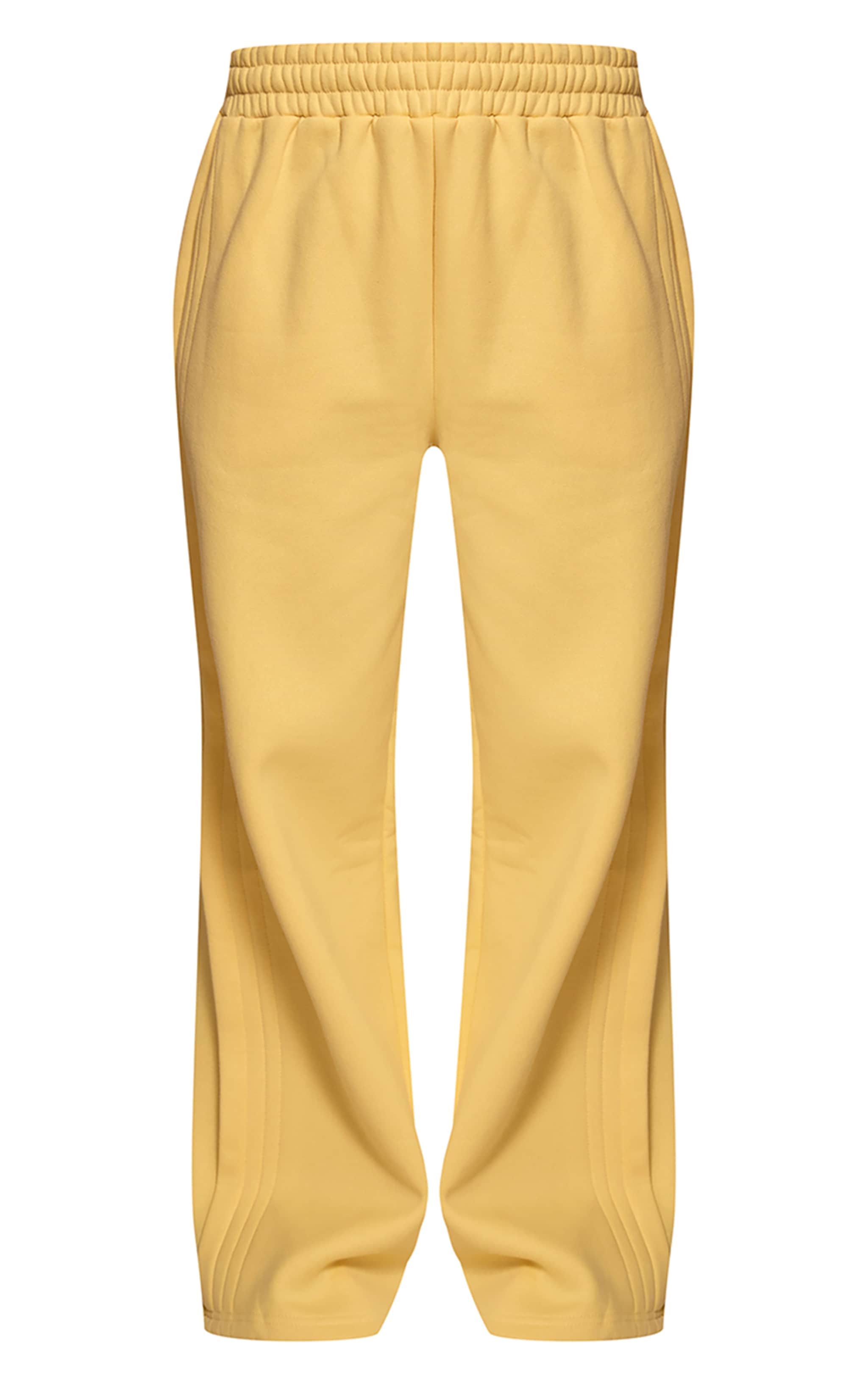 Butter Yellow Wide Leg Pleated Detail Track Pants image 5