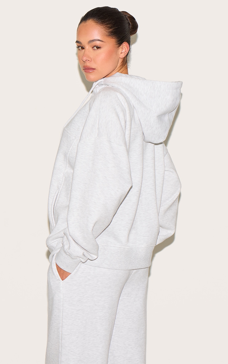 Ice Grey Oversized Funnel Neck Hoodie image 2