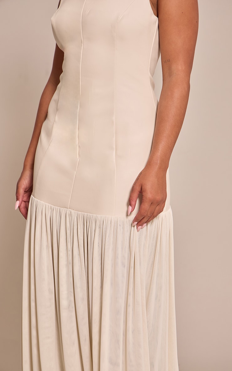 Robe mi-longue Shape Stone PU Contraste Ourlet tombant image 4