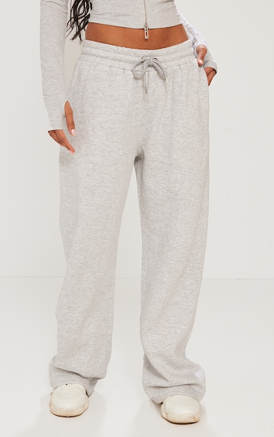 Ash Grey Oversized Graphic Printed Wide Leg Sweatpants