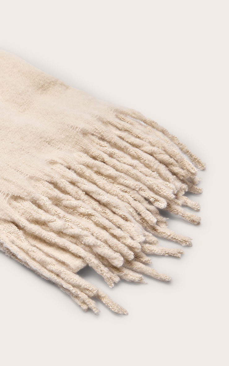 Cream Soft Blanket Tassel Scarf