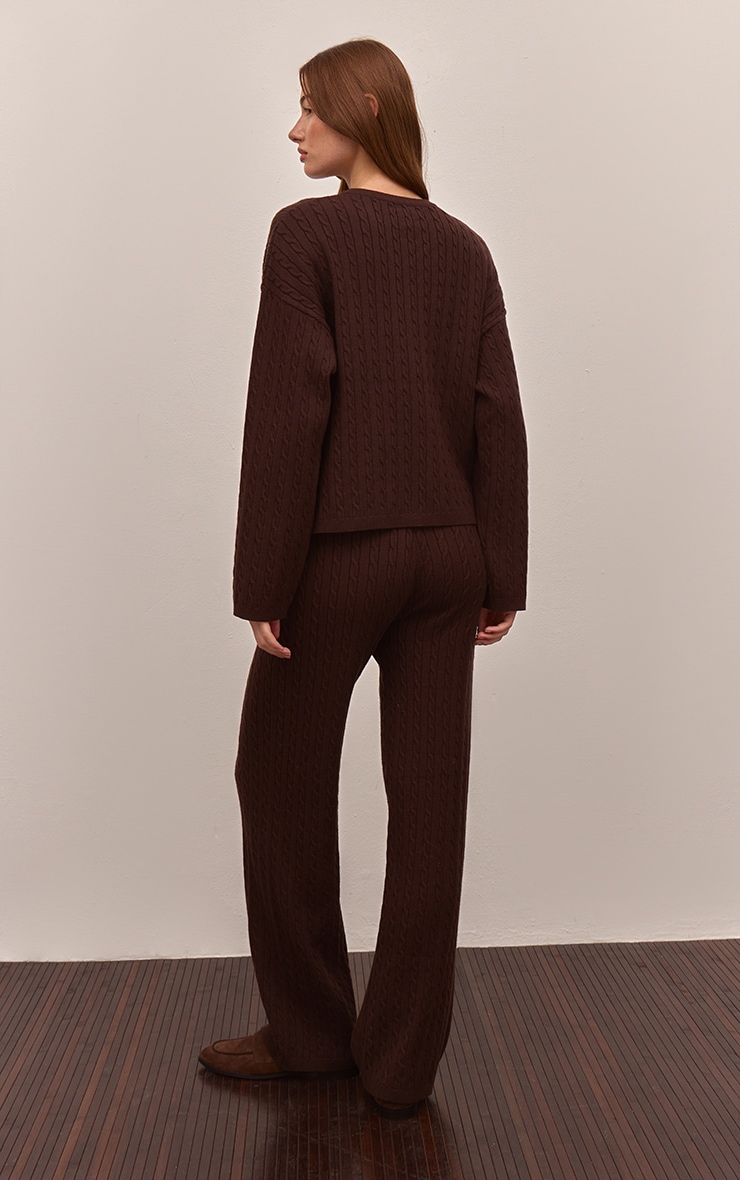 Chocolate Baby Cable Knit Wide Leg Pants  image 3