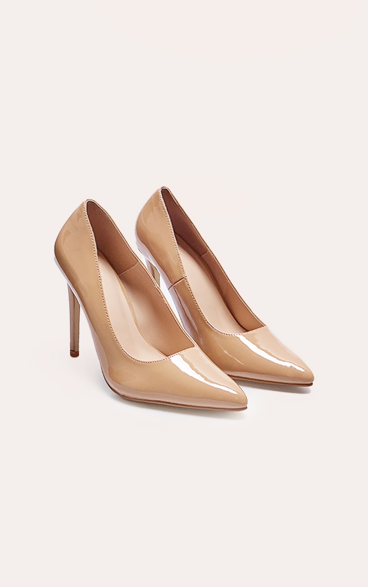 Nude Patent PU Court Shoes Heels | Footwear | PLT