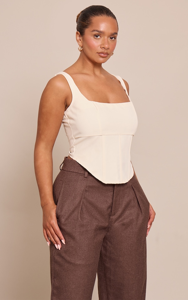 Shape Cream square neck Corset Top