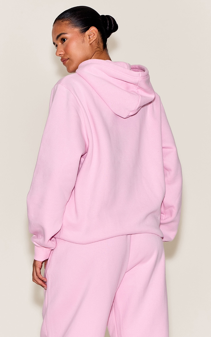 Pink Embroidered Oversized Sweat Hoodie image 2