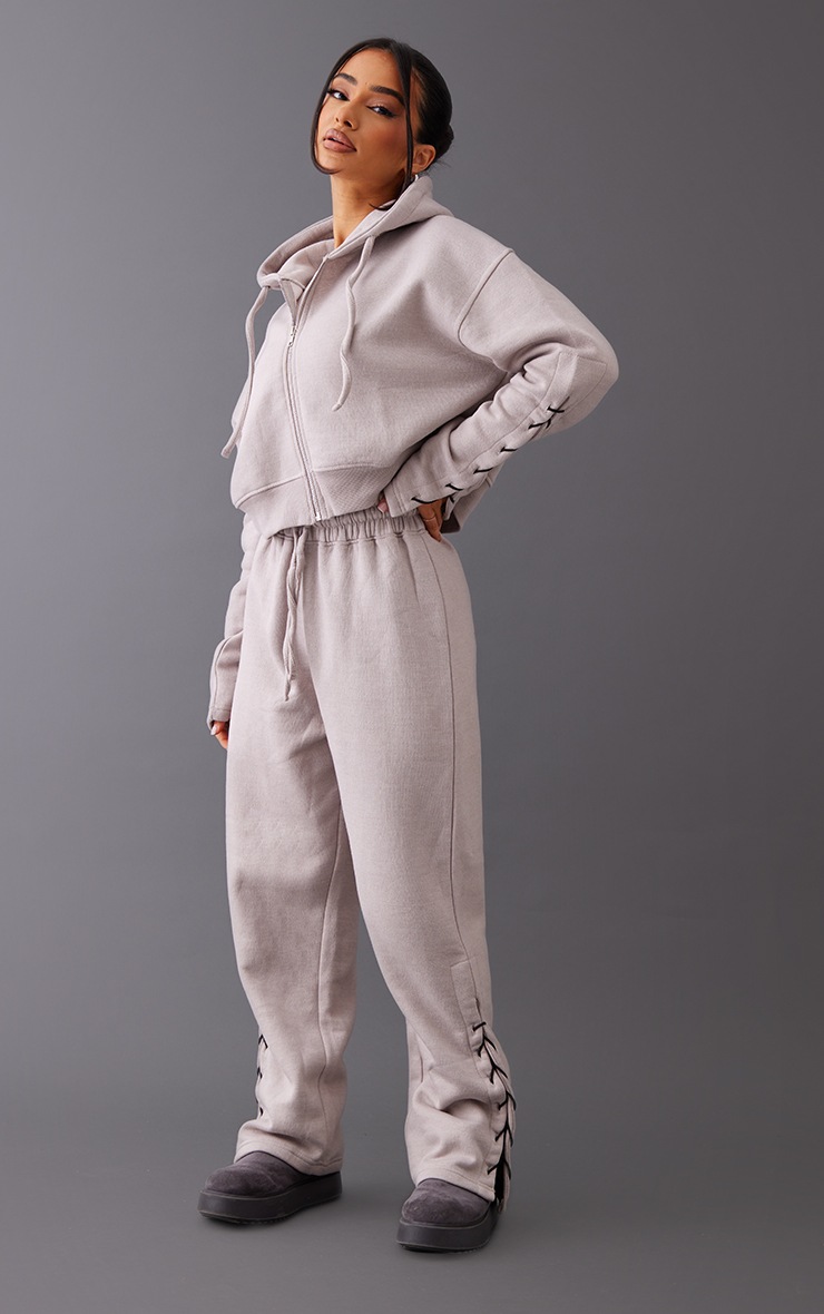 grey zip cropped hoodie