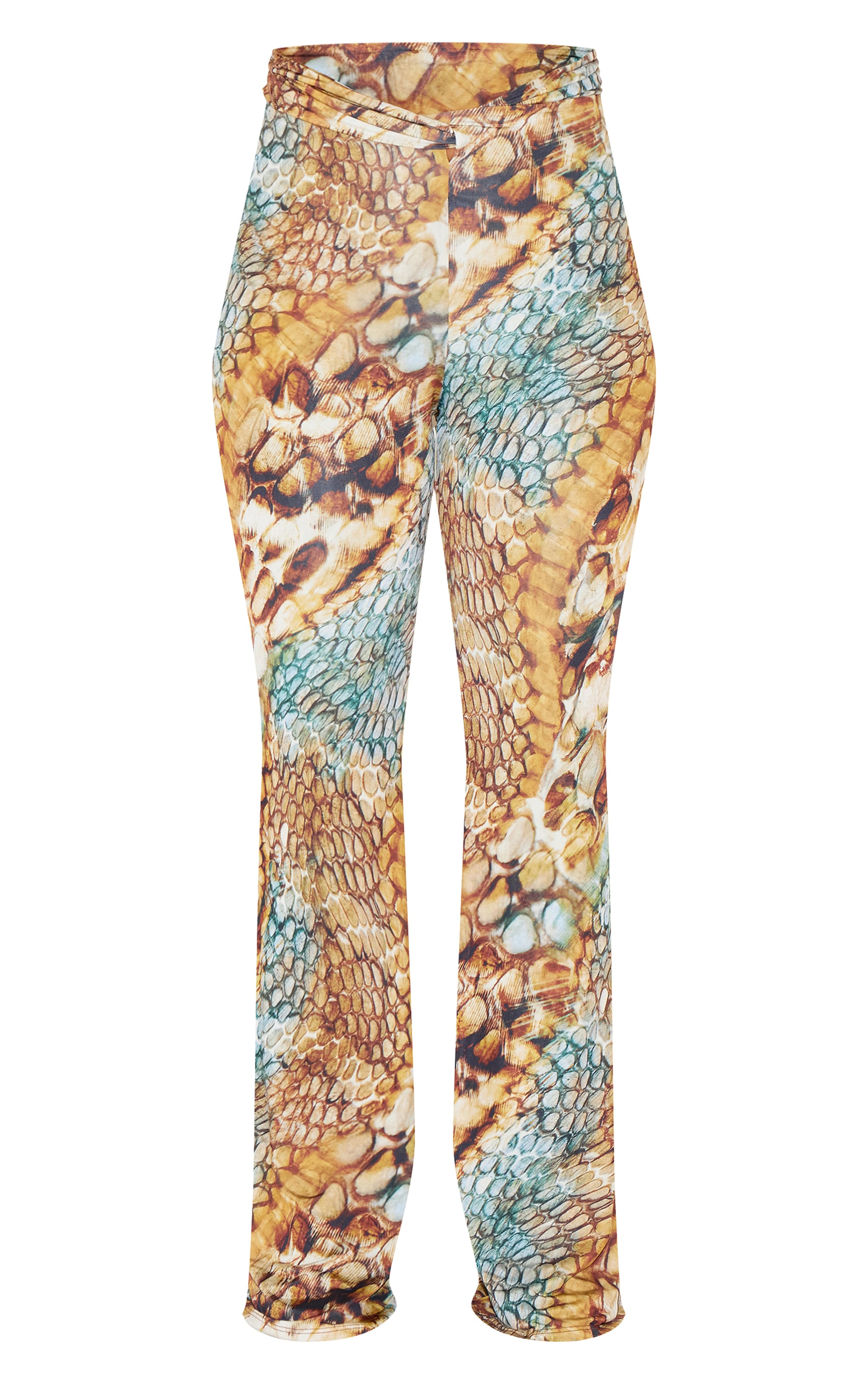 Plus Pantalon skinny flare doublé multicolore imprimé serpent abstrait image 5