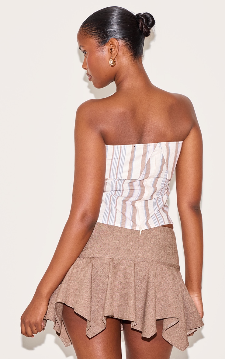 Bandeau beige léger tissé rayé à revers image 2